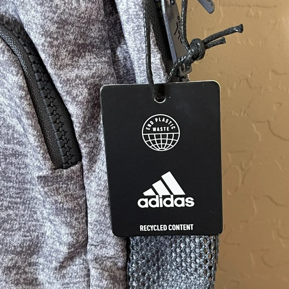 New Adidas Backpack Linear 3 Mini Jersey Grey White Backpack Bag NWT - Picture 7 of 10
